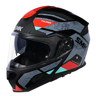 SMK Gullwing Navigator (GL263) Flip-up Helmet - Black/Grey/Red