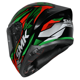 SMK Typhoon 06 Rival (MA283) Full Face Helmet - Matt Black/Green/Red