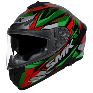 SMK Typhoon 06 Rival (MA283) Full Face Helmet - Matt Black/Green/Red