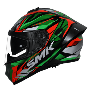 SMK Typhoon 06 Rival (MA283) Full Face Helmet - Matt Black/Green/Red