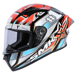 SMK Stellar Sport #UNO (GL254) Full Face Helmet - Black/Grey/Red
