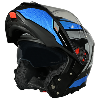 SMK Gullwing Sonic (GL256) Flip-up Helmet - Black/Blue/Grey