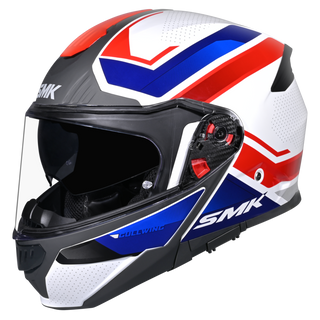 SMK Gullwing Supertour (MA153) Flip-up Helmet - Matt White/Blue/Red