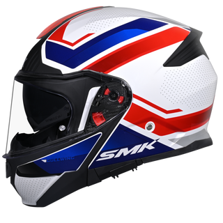 SMK Gullwing Supertour (MA153) Flip-up Helmet - Matt White/Blue/Red