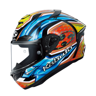 Kabuto F17 GP Mips Glanz Helmet - Blue/Yellow