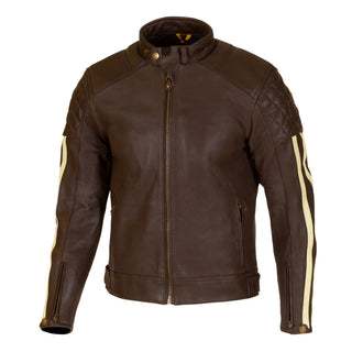 Merlin Icon D3O Perforated Leather Motorcycle Jacket - Brown / Cream