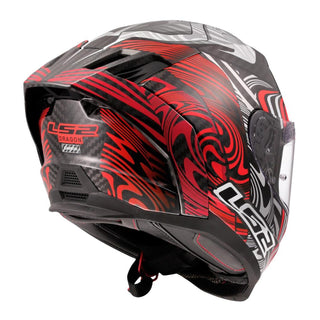 LS2 FF807 Dragon Carbon Enthum Helmet - Black / Red 06