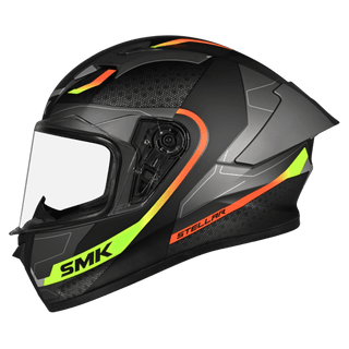 SMK Stellar Sport Flight (MA264) Full Face Helmet - Matt Black/Grey/Yellow