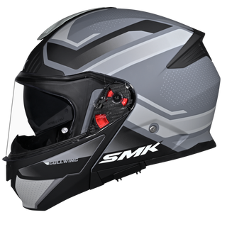 SMK Gullwing Supertour (MA661) Flip-up Helmet - Matt Grey/White