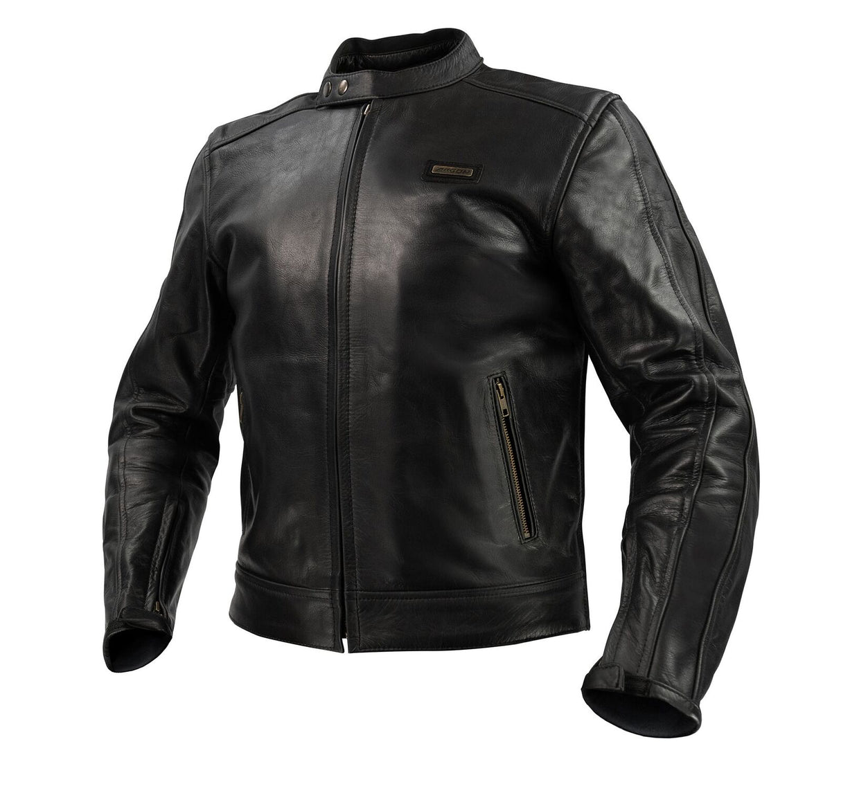 Argon Forge Non Perforted Leather Motorcycle  Jacket - Black