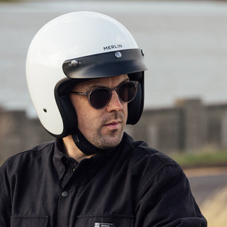 Merlin Blackbird Jet Open Face Helmet - Gloss White