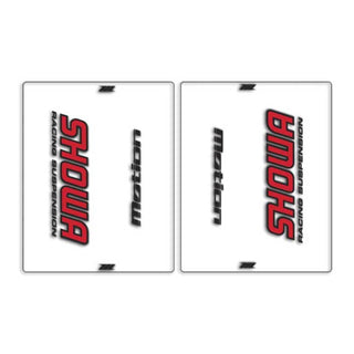 DRC Motion Front Fork Outer Decals- Showa - Clear/Red/Black