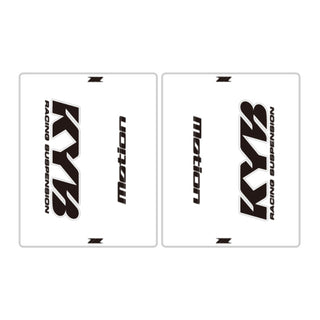 DRC Motion Front Fork Outer Decals- KYB 14 - Clear/Black/White