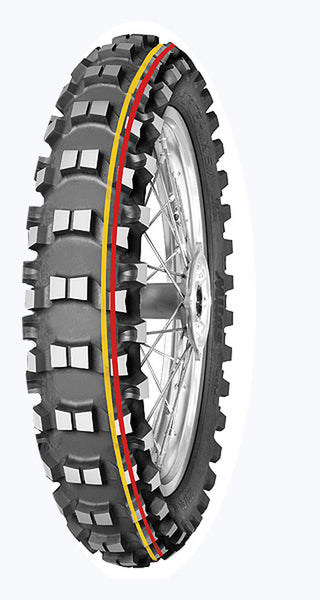 Mitas Terraforce MX Soft-Med Red & Yellow Stripe 100/90-19 57M Motocross Rear Tyre