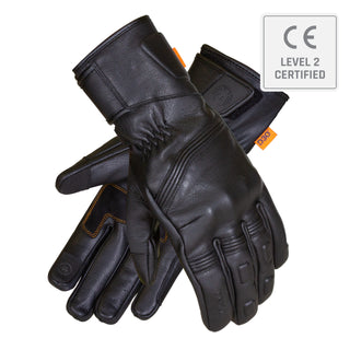 Merlin Calton D3O Waterproof Leather Motorcycle Gloves - Black