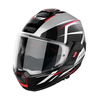 Nolan N120-1 Flip Over Classic Helmet - White Black Red