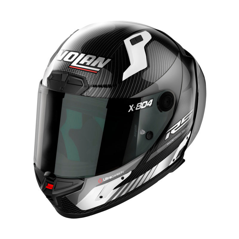 Nolan X-804 RS Full Face Hot Lap Helmet - Carbon White