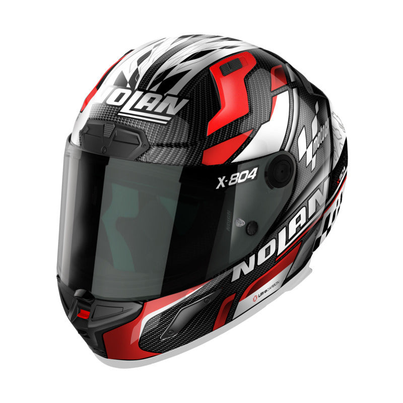 Nolan X-804 RS Full Face Moto-GP Helmet - Carbon Red White