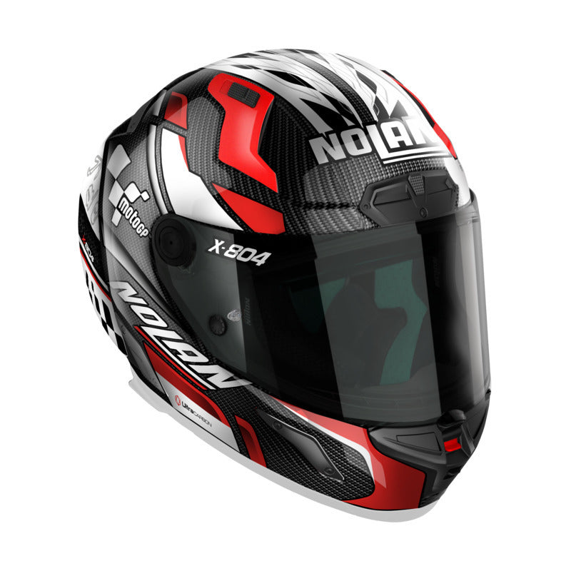 Nolan X-804 RS Full Face Moto-GP Helmet - Carbon Red White