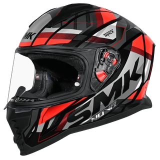 SMK Nova Track Full Face Helmet - Black/Grey/Red