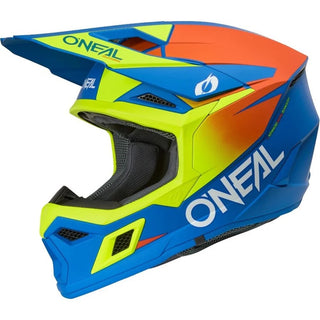 O'Neal 27 3SRS Solid Full Face Helmet - Blue/Neon Yellow