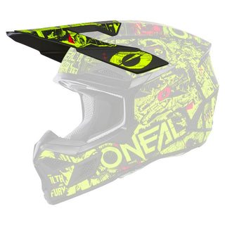 O'Neal 2027 3SRS Youth Attack Helmet Replacement Peak - Black/Neon Yellow