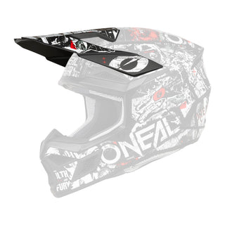 O'Neal 2024 3SRS Attack V.25 Helmet Replacement Peak - Matte Black/White