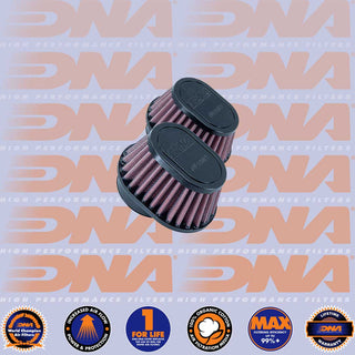 DNA POD Air Filter - Rubber Top Oval Clamp On 51mm Inlet 50mm Length Air Filter X 2