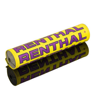 Renthal SX Vintage Grey Foam Handlebar Pad 10" 240mm - Yellow / Black / Purple
