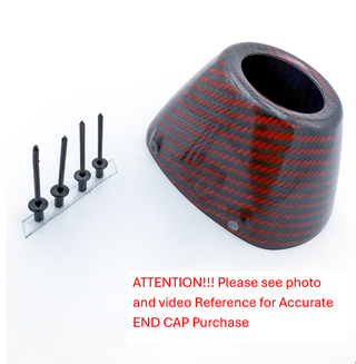 FMF External Red Carbon Replacement End Cap Kit - New Style with Rivets