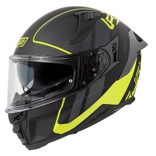 Rjays Dominator III Full Face Sprint Matte Helmet - Black / Neon Yellow