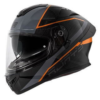 Rjays Apex IV Full Face Raker Helmet - Black / Grey / Orange