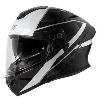 Rjays Apex IV Full Face Motercycle Raker Helmet - Black / White