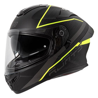 Rjays Apex IV Full Face Raker Matte Helmet - Black / Grey / Yellow