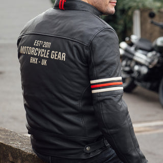 Merlin Revival D3O Perforated Leather Motorcycle Jacket - Black / Vintage