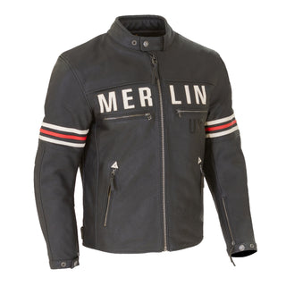 Merlin Revival D3O Perforated Leather Motorcycle Jacket - Black / Vintage