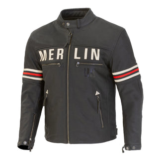 Merlin Revival D3O Perforated Leather Motorcycle Jacket - Black / Vintage