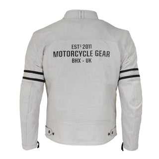 Merlin Revival D3O Perforated Leather Motorcycle Jacket - White