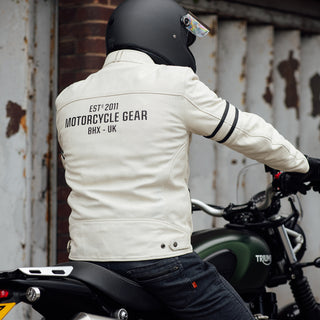 Merlin Revival D3O Perforated Leather Motorcycle Jacket - White