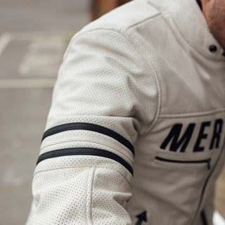 Merlin Revival D3O Perforated Leather Motorcycle Jacket - White