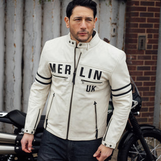 Merlin Revival D3O Perforated Leather Motorcycle Jacket - White