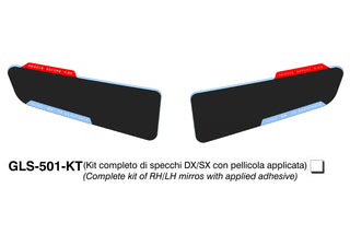 Rizoma Spare Mirror Glass Set GLS-502-KT For Stealth Mirrors Left and Right