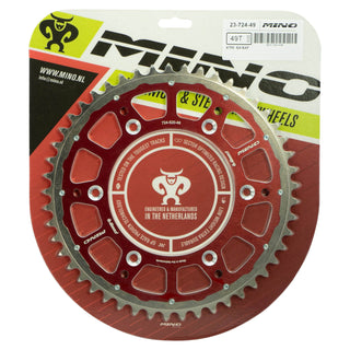 Mino 49 Tooth KTM / Husqvarna / Gasgas / Husaberg - Fusion Rear Sprocket - Red
