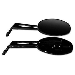 Scorpion Custom Oval Billet Style Metric Long Mirror - Right Hand - Black