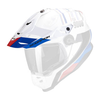 Scorpion Exo S/P - ADF-9000 Air Assy Desert Helmet Peak Visor - White/Blue/Red