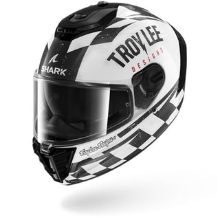 Shark Spartan RS Fibre RaceShop Full Face Helmet - White / Black / Red