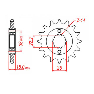 MTX 737 Steel Front Sprocket #520 (10-737)