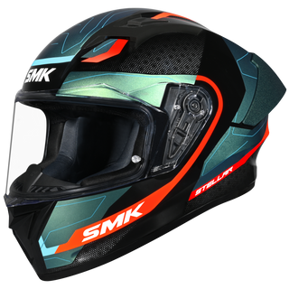 SMK Stellar Sport Flight (GL257C) Full Face Helmet - Black/Blue/Orange