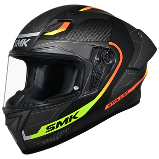 SMK Stellar Sport Flight (MA264) Full Face Helmet - Matt Black/Grey/Yellow