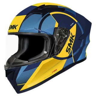 SMK Stellar Faro (MA544) Full Face Helmet - Matt Blue/Yellow
